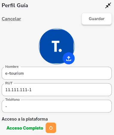 Edición de la información del guía